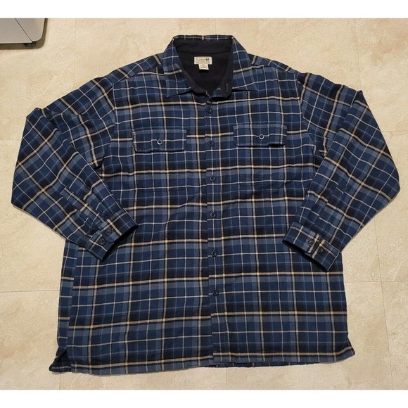 L.L. Bean Other - LL Bean Mens Fleece Lined Plaid Button Flannel Long Sleeve Shirt Sweatshirt XL